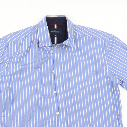 Mens UK Size S Blue Harbour Blue  Button-Up Short Sleeve Casual Shirt