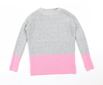 Additional front view of Primark women’s multicoloured colourblock pullover sweatshirt, size XS