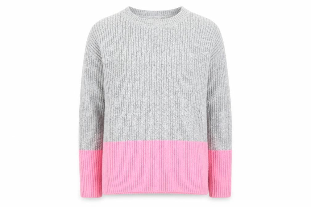 Front view of Primark women’s multicoloured colourblock pullover sweatshirt, size XS