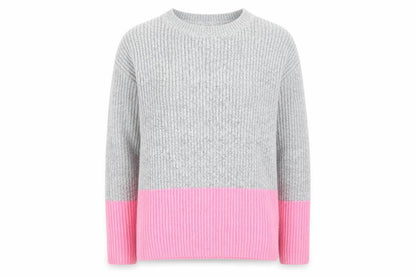 Front view of Primark women’s multicoloured colourblock pullover sweatshirt, size XS