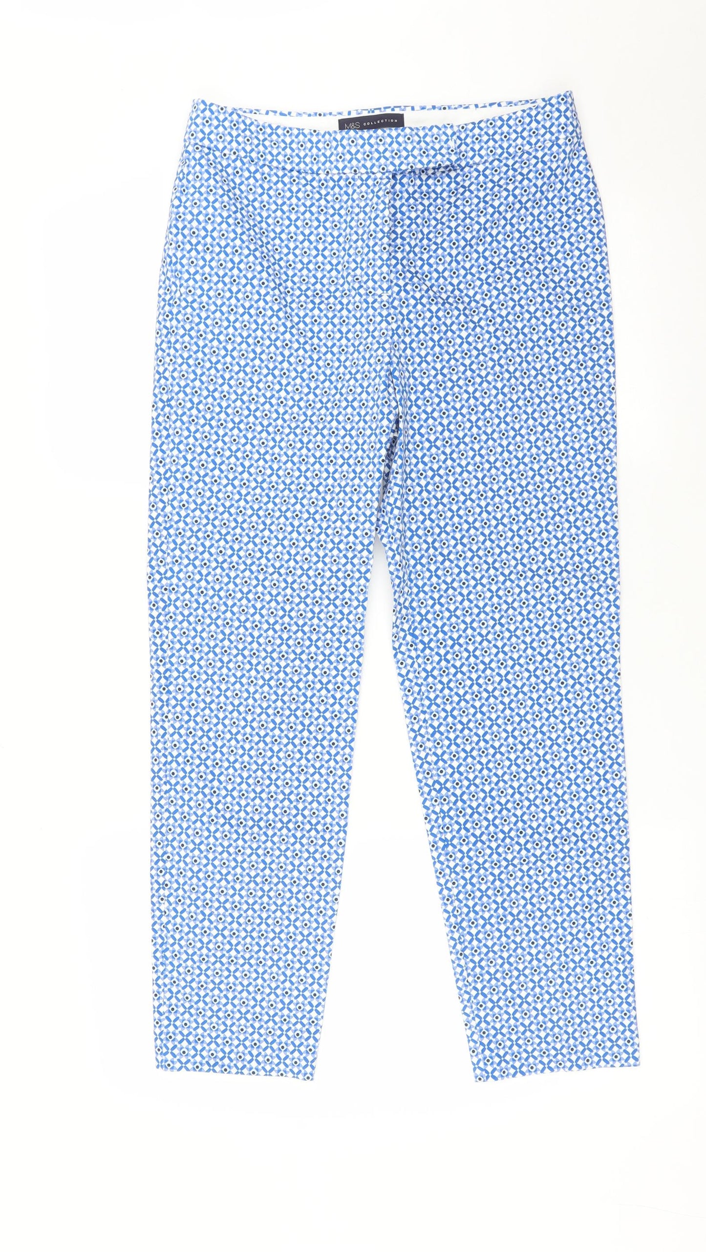 Womens UK Size 8 M&S Regular Fit  Blue Trousers