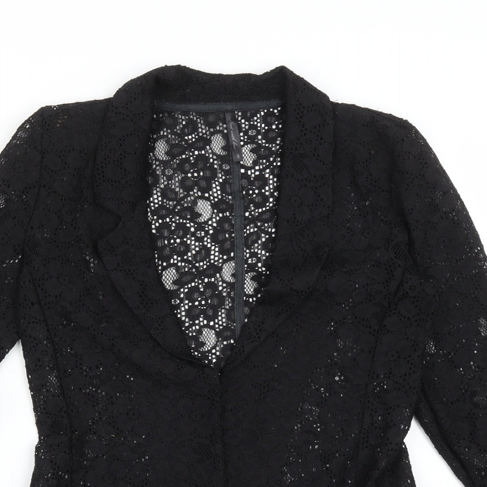 NEXT Womens Black Floral  Jacket Blazer Size 8