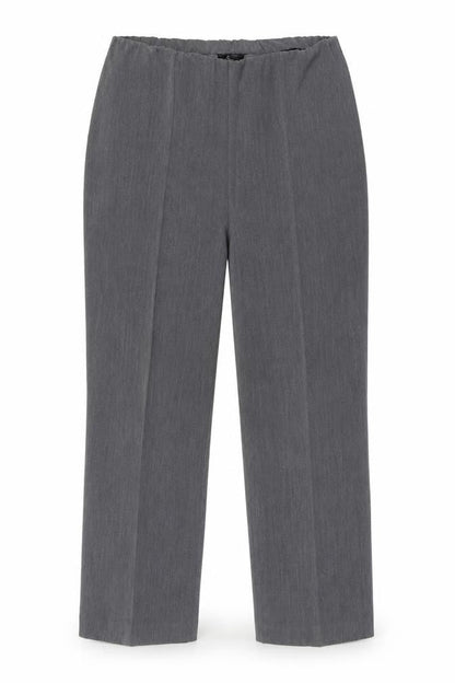Front view of Bonmarché women’s grey trousers, size UK 18, 25-inch leg
