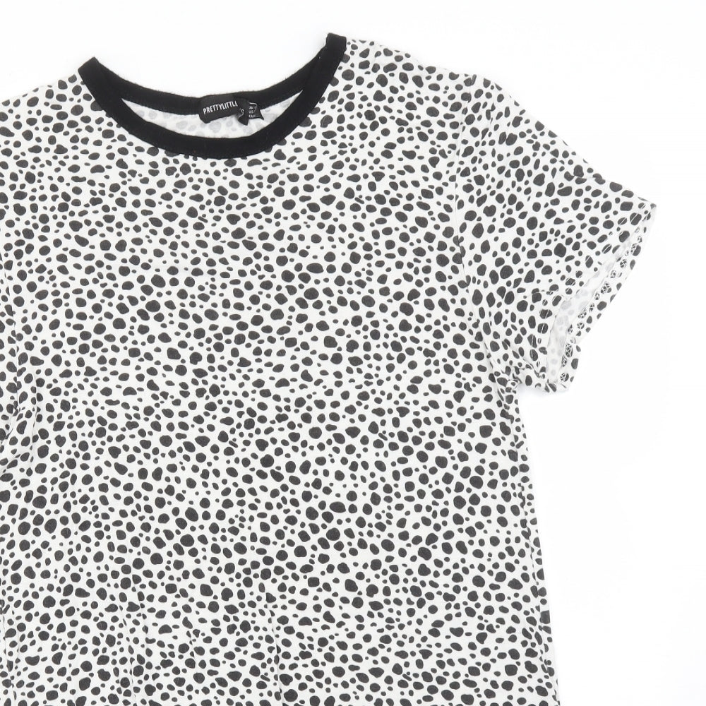 Womens UK Size 8 PRETTYLITTLETHING Multicoloured Basic T-Shirt