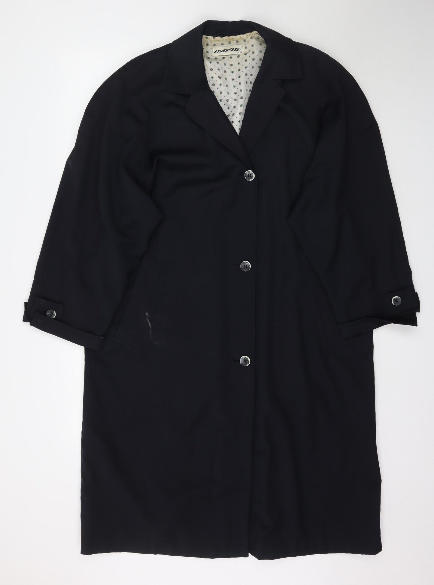 Strenesse Womens Black   Overcoat Jacket Size L