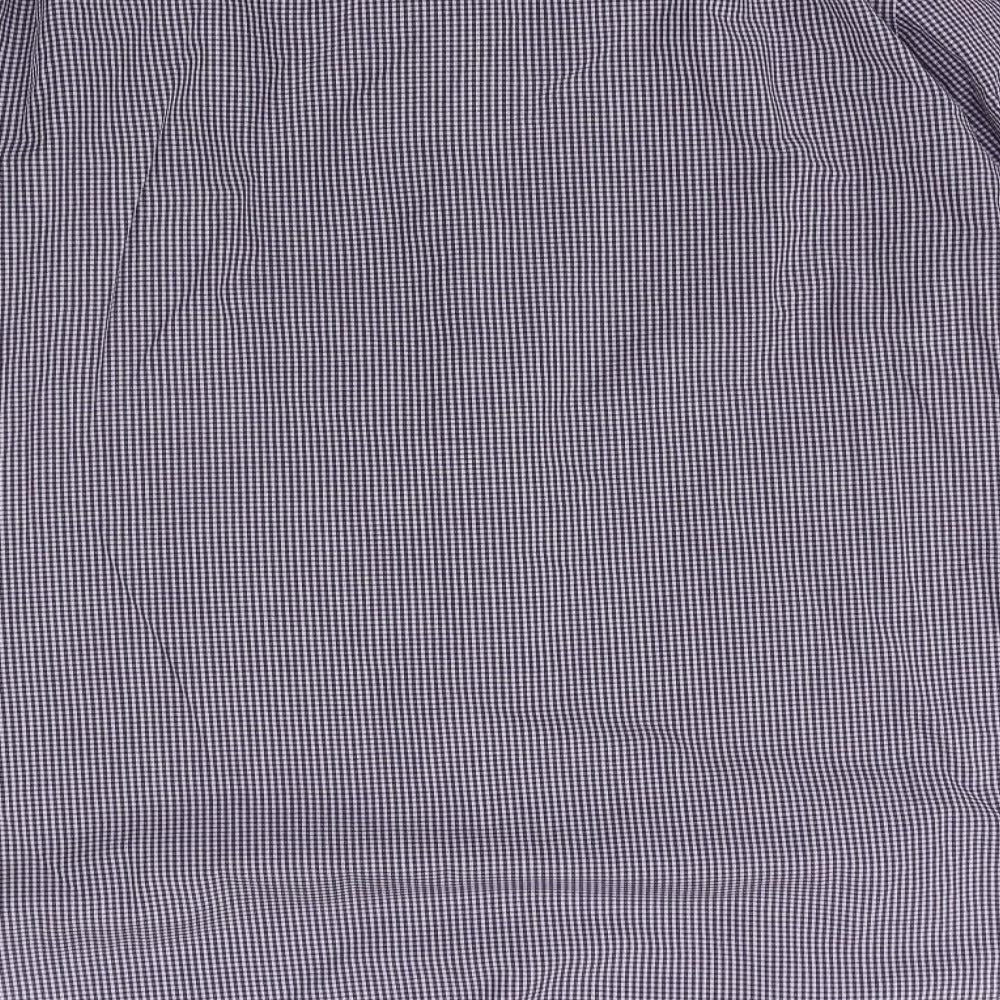 George Mens Purple Plaid   Button-Up Size 16