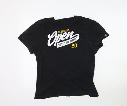 Womens UK Size M Preworn Black Basic T-Shirt