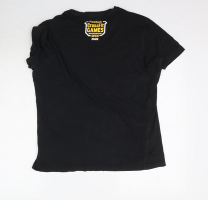 Womens UK Size M Preworn Black Basic T-Shirt