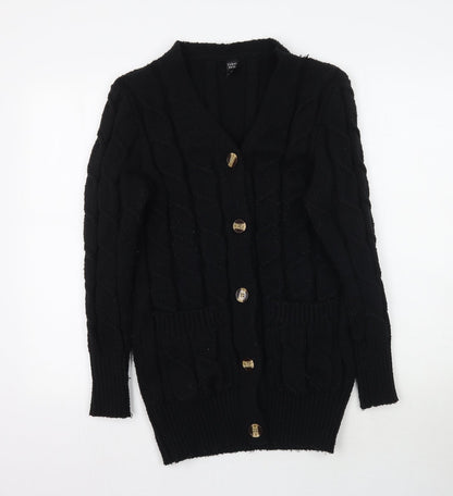 Emery Rose Womens Black  Knit Cardigan Jumper Size M