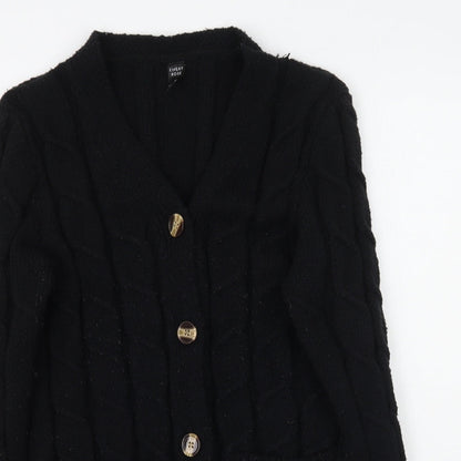 Emery Rose Womens Black  Knit Cardigan Jumper Size M