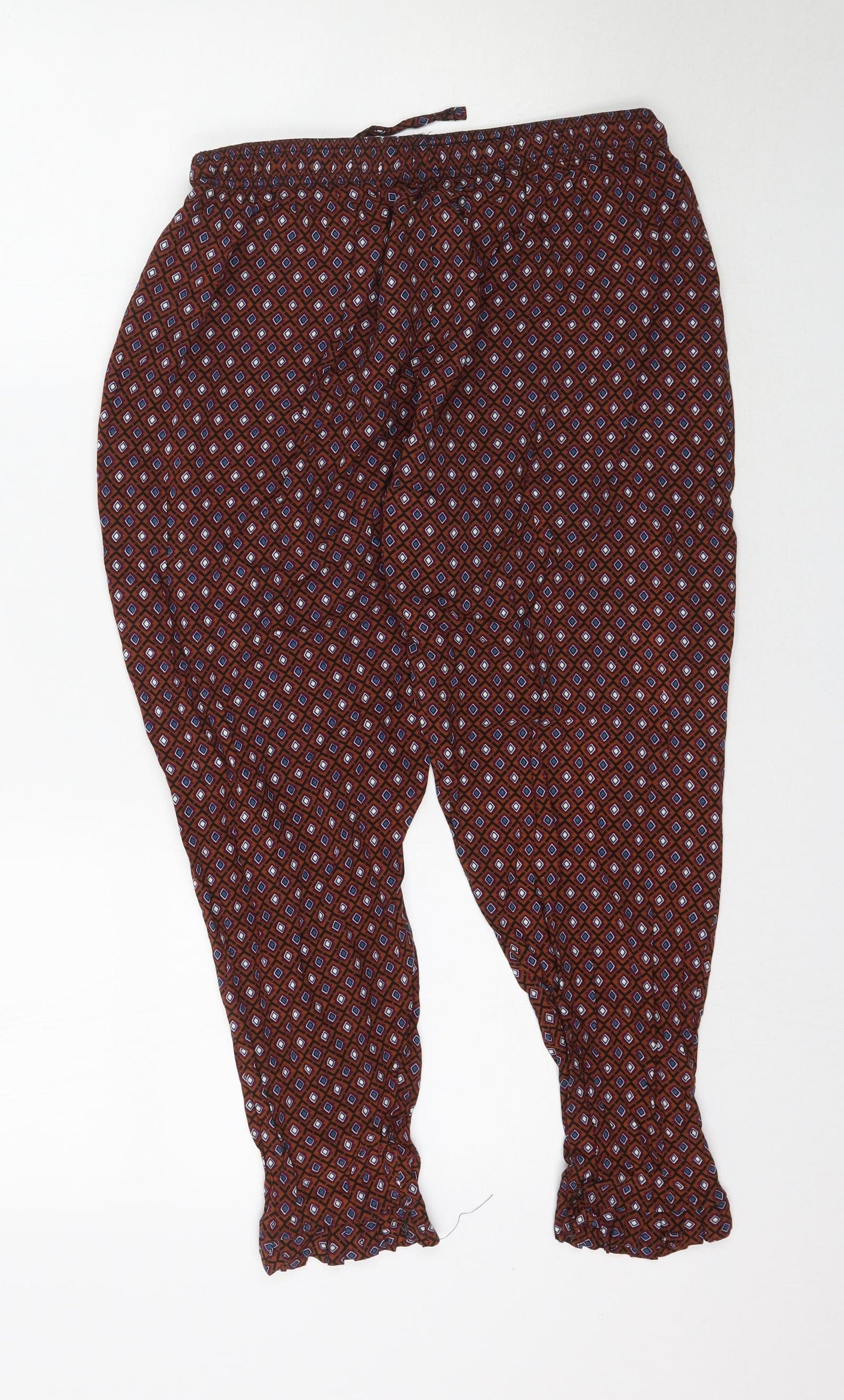Womens UK Size L Preworn Regular Fit  Multicoloured Trousers