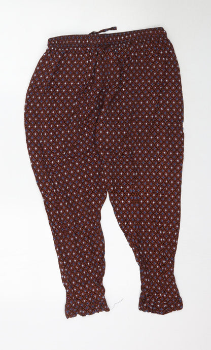 Womens UK Size L Preworn Regular Fit  Multicoloured Trousers