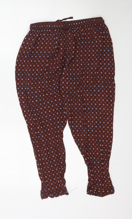Womens UK Size L Preworn Regular Fit  Multicoloured Trousers