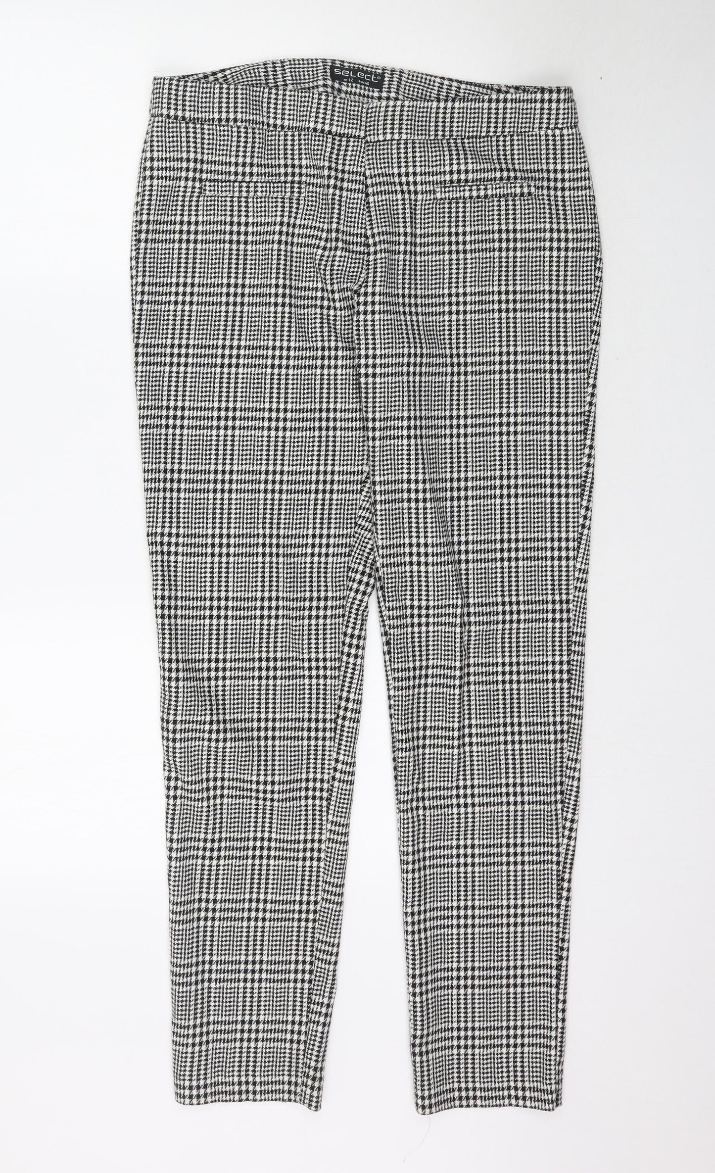Select Womens Black Plaid  Trousers  Size 12 L30 in