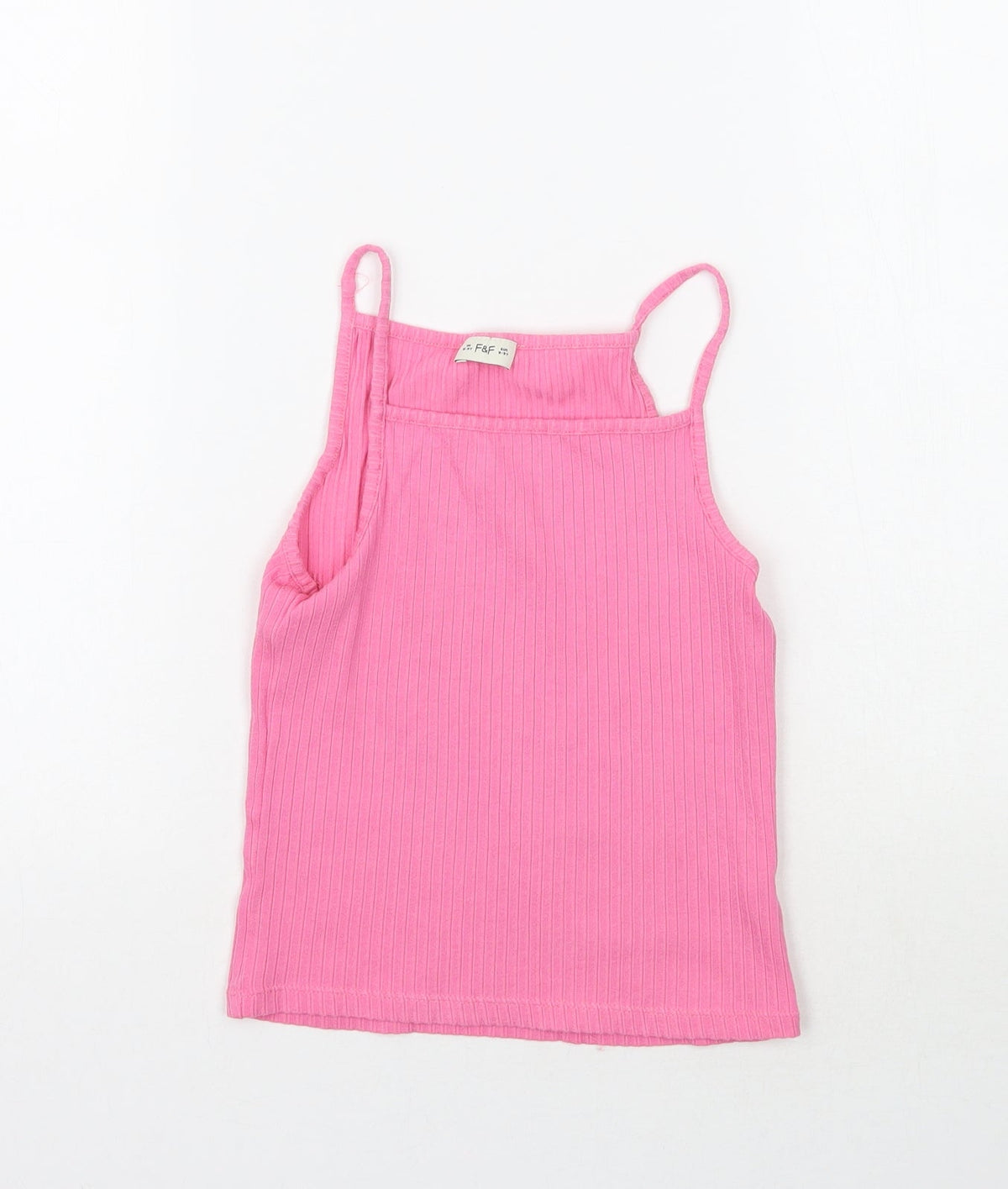 Additional front view of F&F girls’ pink basic tank, size 8-9, years