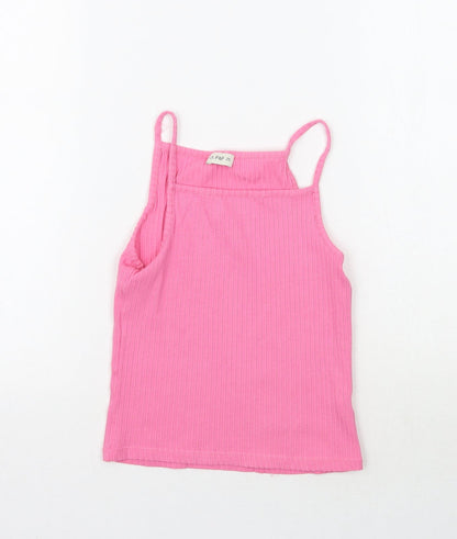 Additional front view of F&F girls’ pink basic tank, size 8-9, years