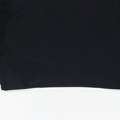 Womens UK Size 8 South Beach Black Cropped T-Shirt