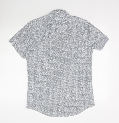 F&F Mens Multicoloured Floral   Button-Up Size S  - Leaf Print