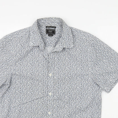 F&F Mens Multicoloured Floral   Button-Up Size S  - Leaf Print