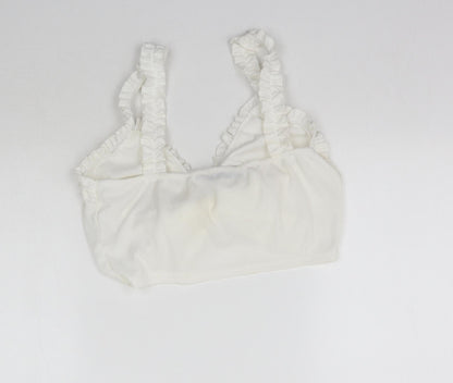 PRETTYLITTLETHING Womens White   Cropped Blouse Size 10