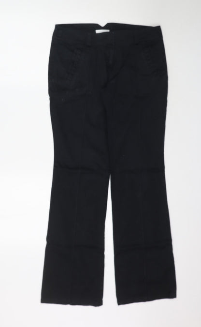Womens UK Size 10 Promod Regular Fit  Black Trousers