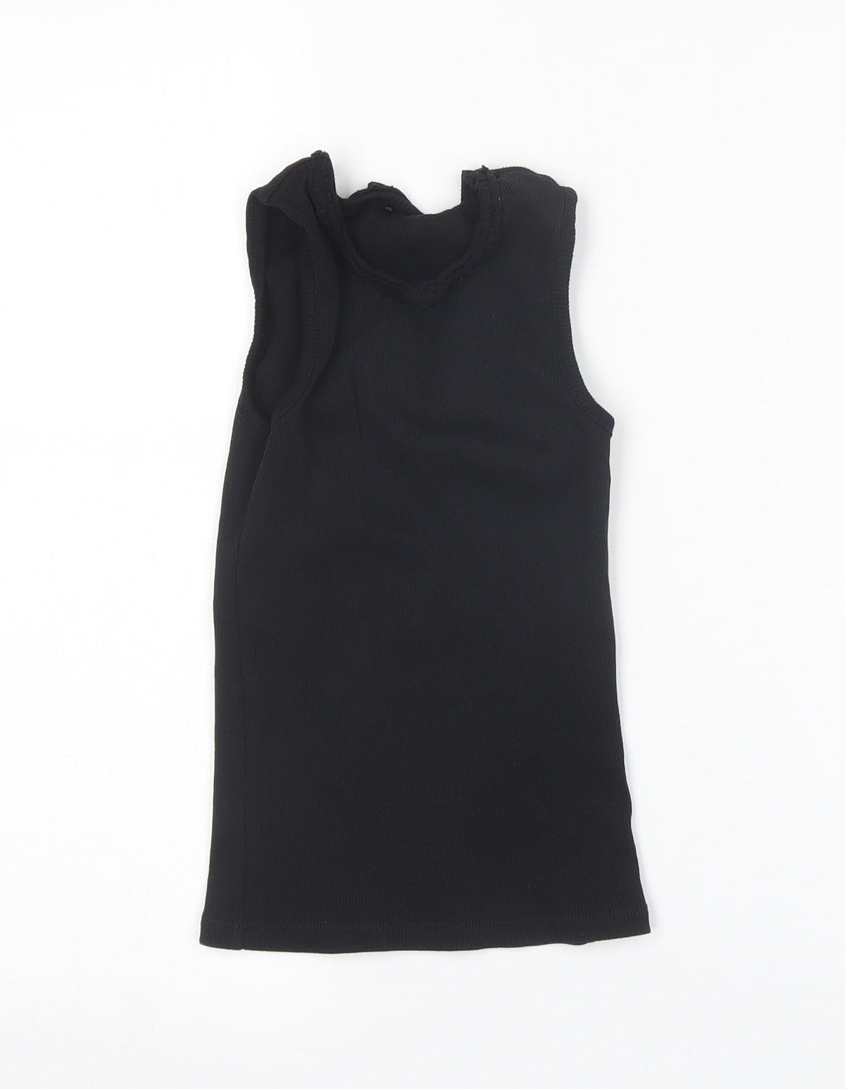 Front view of George girls’ black basic tank, size 6-7, years