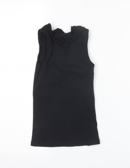 Front view of George girls’ black basic tank, size 6-7, years