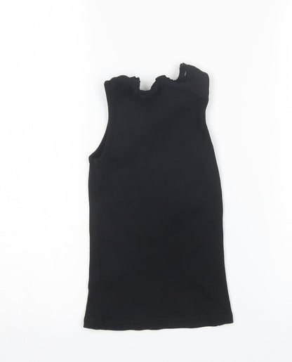 Back view of George girls’ black basic tank, size 6-7, years