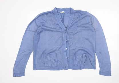 Laura D Womens Blue   Cardigan Jumper Size M
