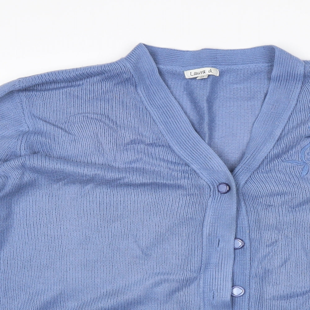 Laura D Womens Blue   Cardigan Jumper Size M