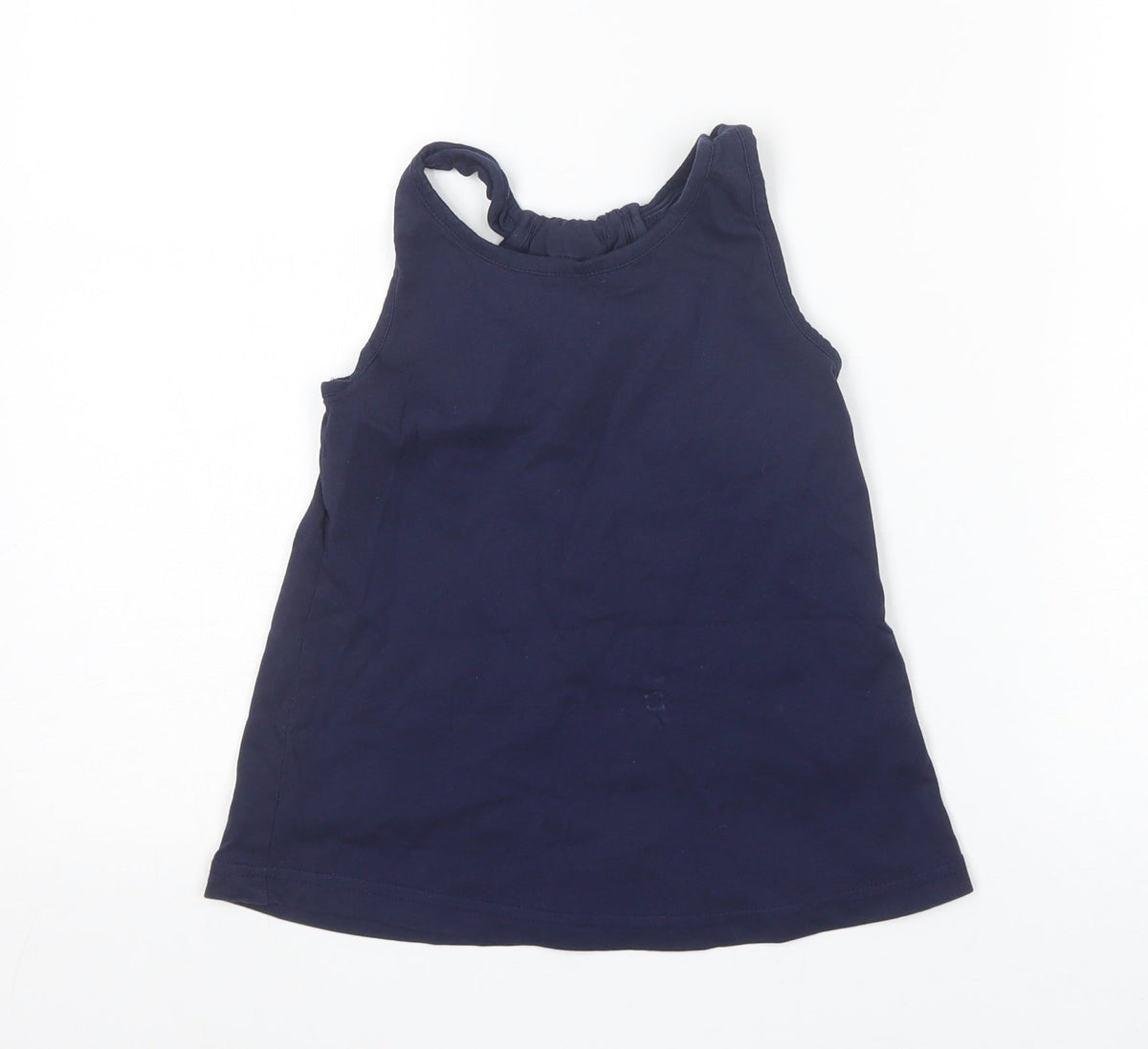 Additional front view of Nutmeg girls’ blue basic tank, size 7-8, years
