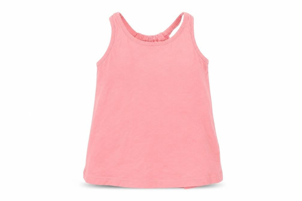Front view of Nutmeg girls’ pink basic tank, size 7-8, years