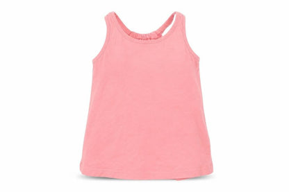 Front view of Nutmeg girls’ pink basic tank, size 7-8, years
