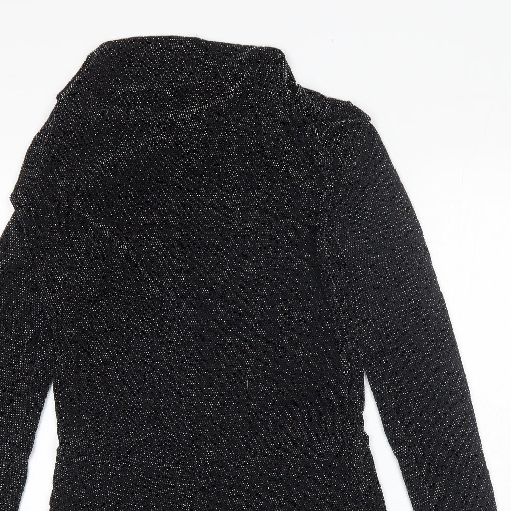 Boohoo Womens Black Polka Dot  Playsuit One-Piece Size 10