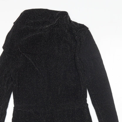 Boohoo Womens Black Polka Dot  Playsuit One-Piece Size 10