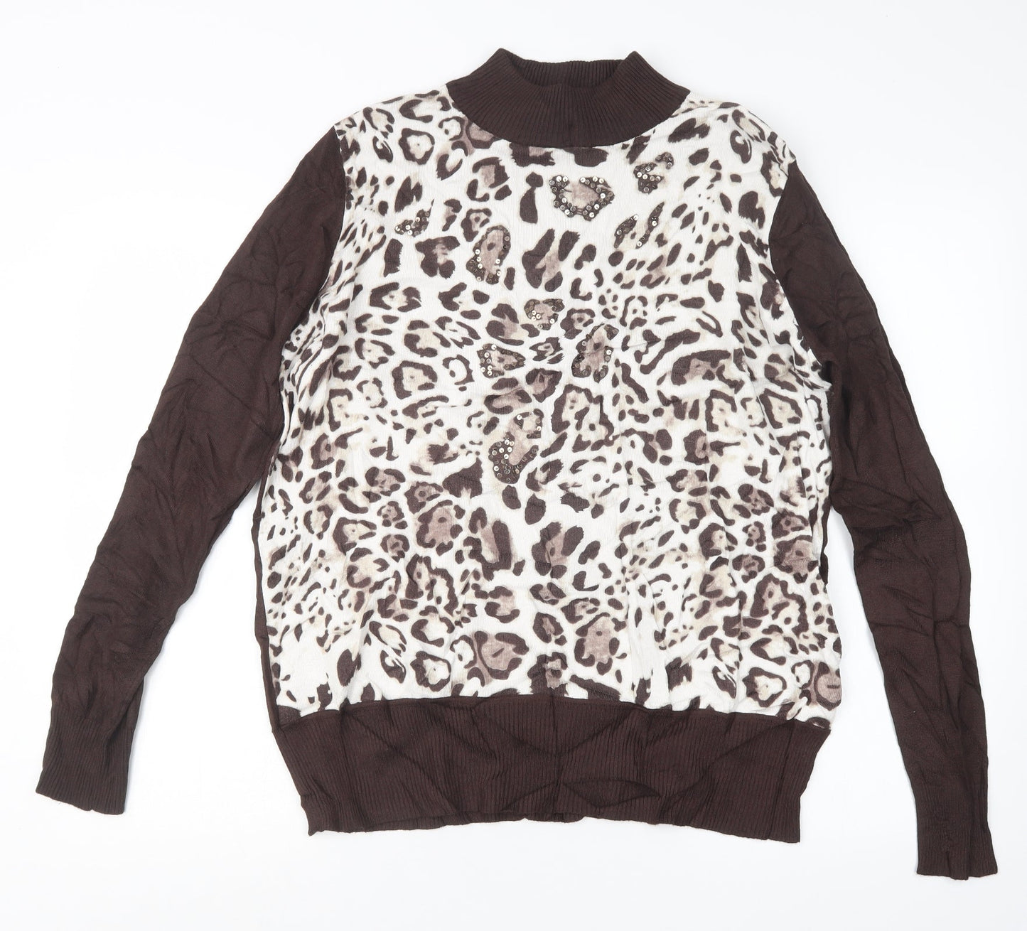 Womens UK Size L Casamia Brown Pullover Jumper