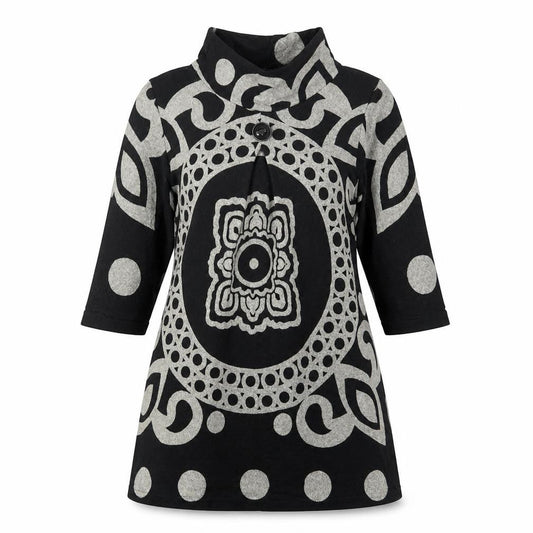 Front view of Stella women’s black geometric jumper, size L