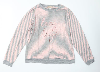 Dorothy Perkins Womens Pink Striped  Top Pyjama Top Size M