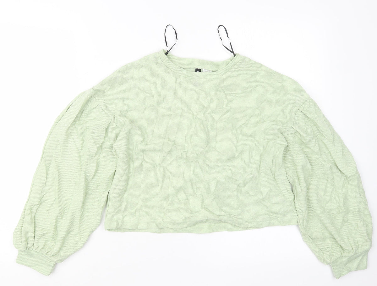 Additional front view of Divided by H&M women’s green jumper, size XS