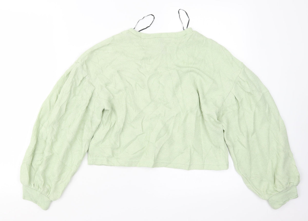 Back view of Divided by H&M women’s green jumper, size XS