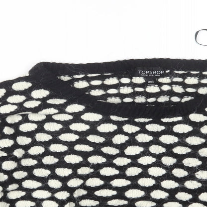 Topshop Womens Black  Knit Pullover Jumper Size 10