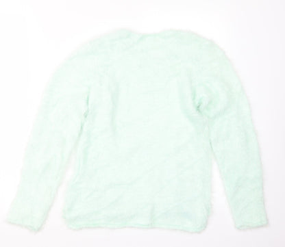 H&M Girls Green  Knit Pullover Jumper Size 11-12 Years  - Unicorn