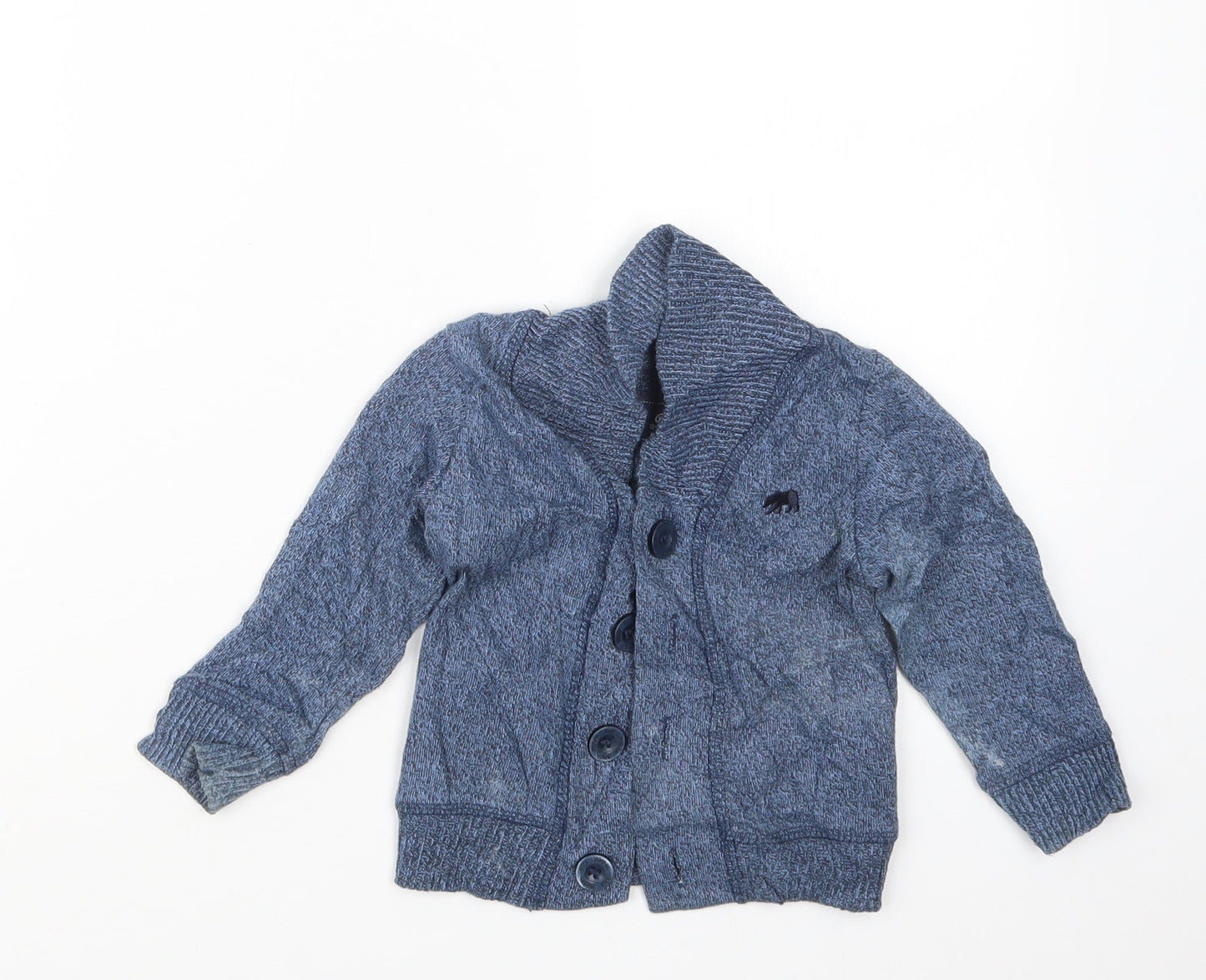 Rebel Boys Blue  Knit Cardigan Jumper Size 12-18 Months