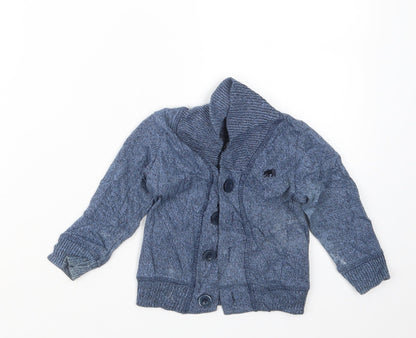 Rebel Boys Blue  Knit Cardigan Jumper Size 12-18 Months