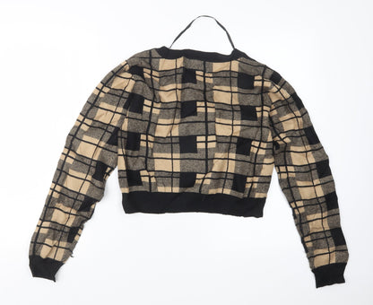 Primark Womens Beige Check Knit Pullover Jumper Size 12