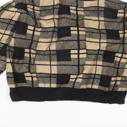 Primark Womens Beige Check Knit Pullover Jumper Size 12
