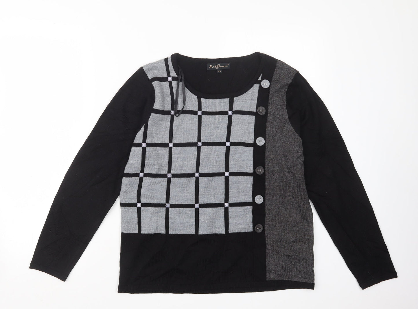 Womens UK Size S MUDFLOWER Black Pullover Jumper