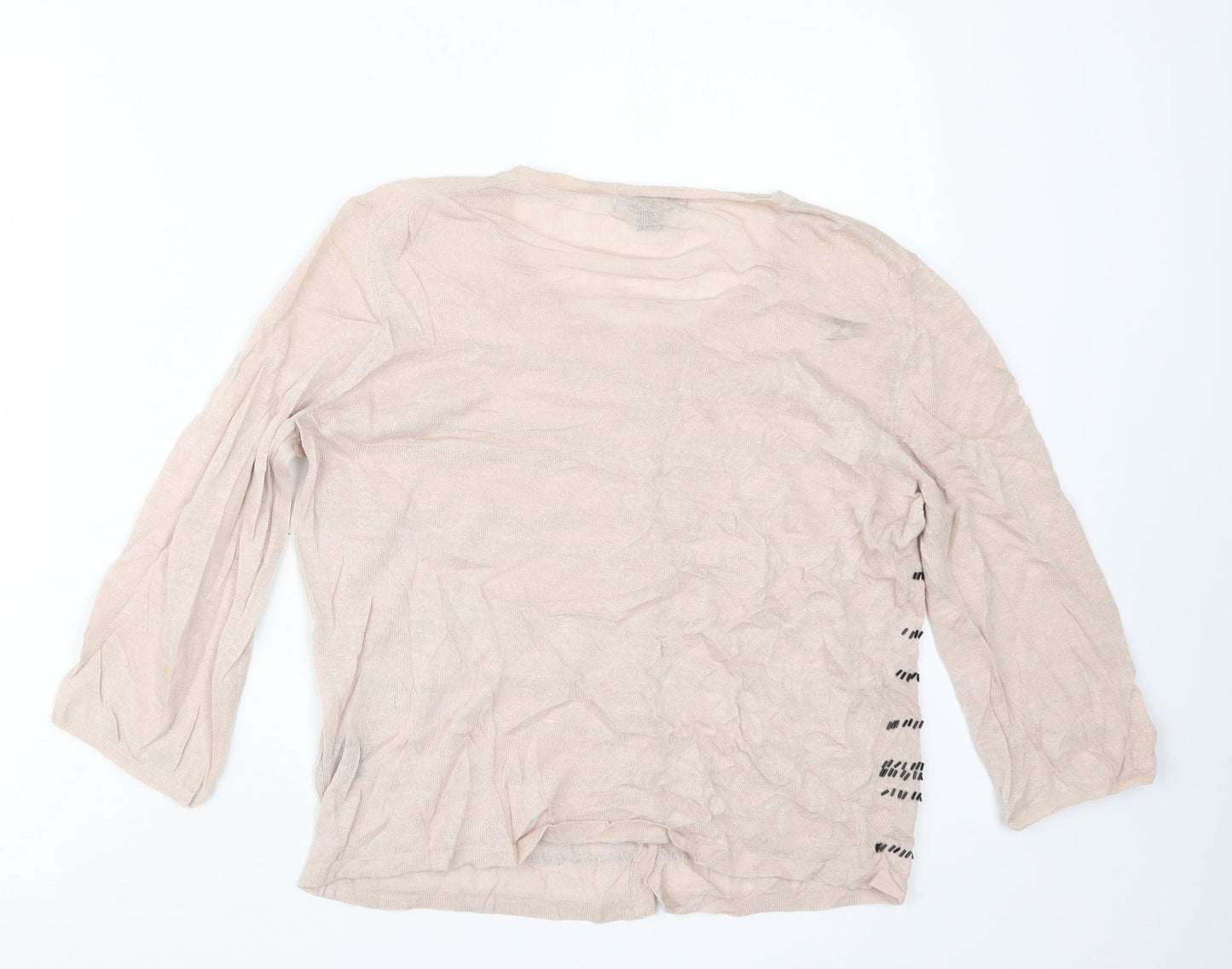 Caroline Sills Womens Beige  Knit Cardigan Jumper Size M