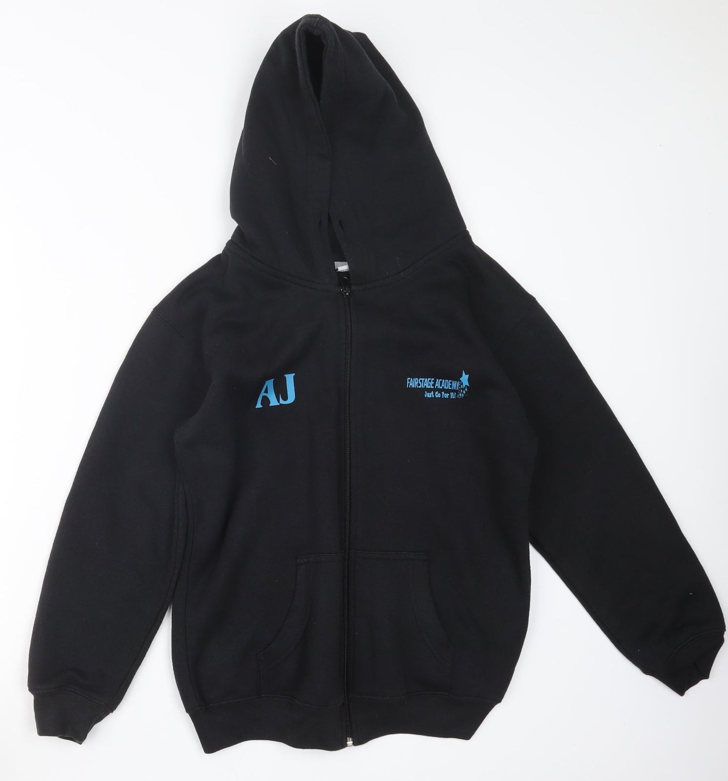 SSS Boys Black   Full Zip Hoodie Size 13 Years
