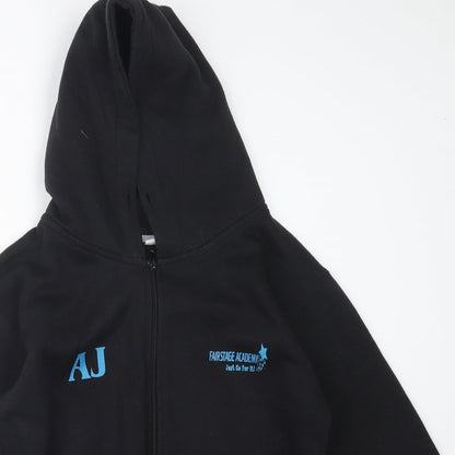 SSS Boys Black   Full Zip Hoodie Size 13 Years